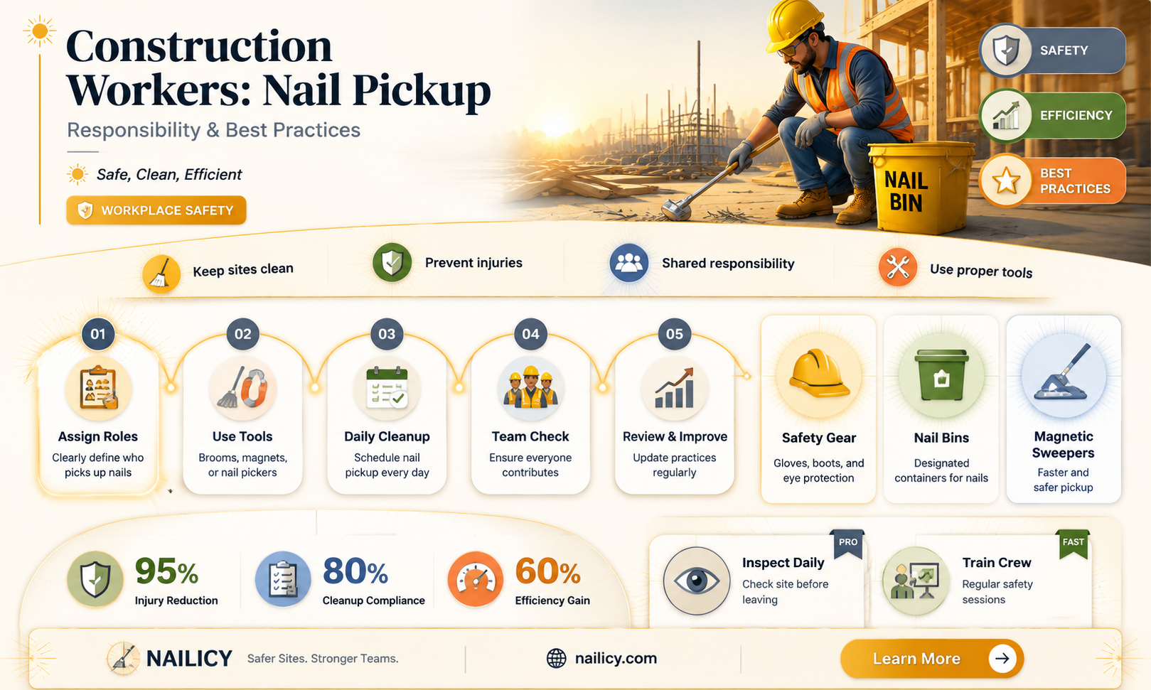 are construction workers required to pick up nails