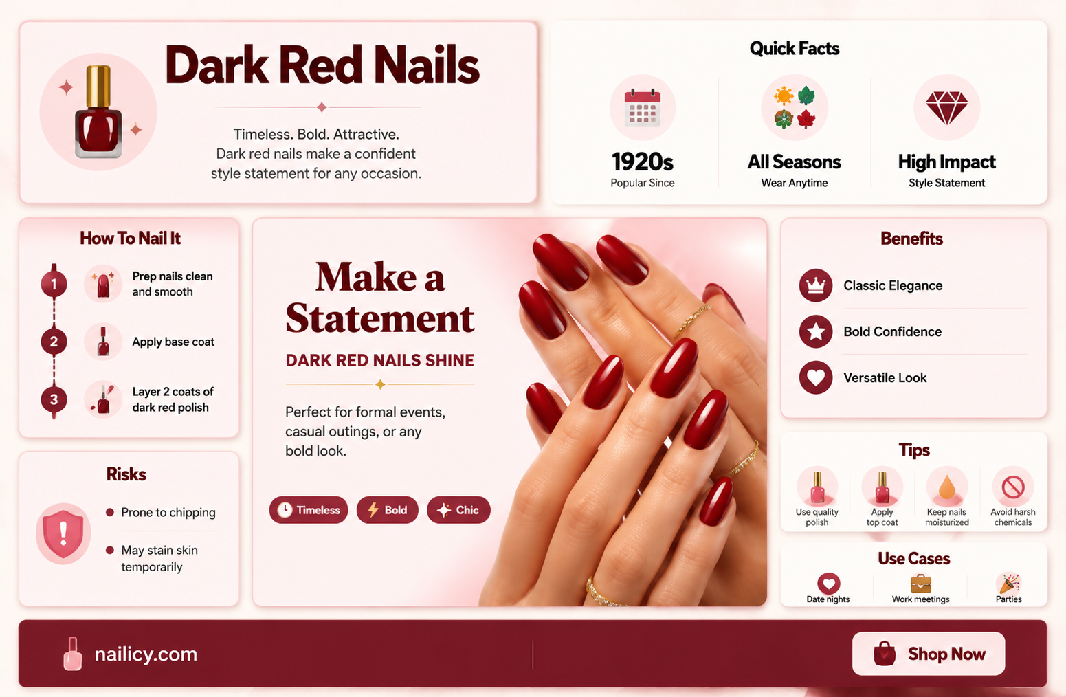 are dark red nails attractive