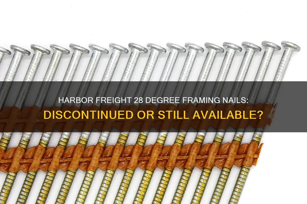 did harbor freight discontinue 28 degree framing nails