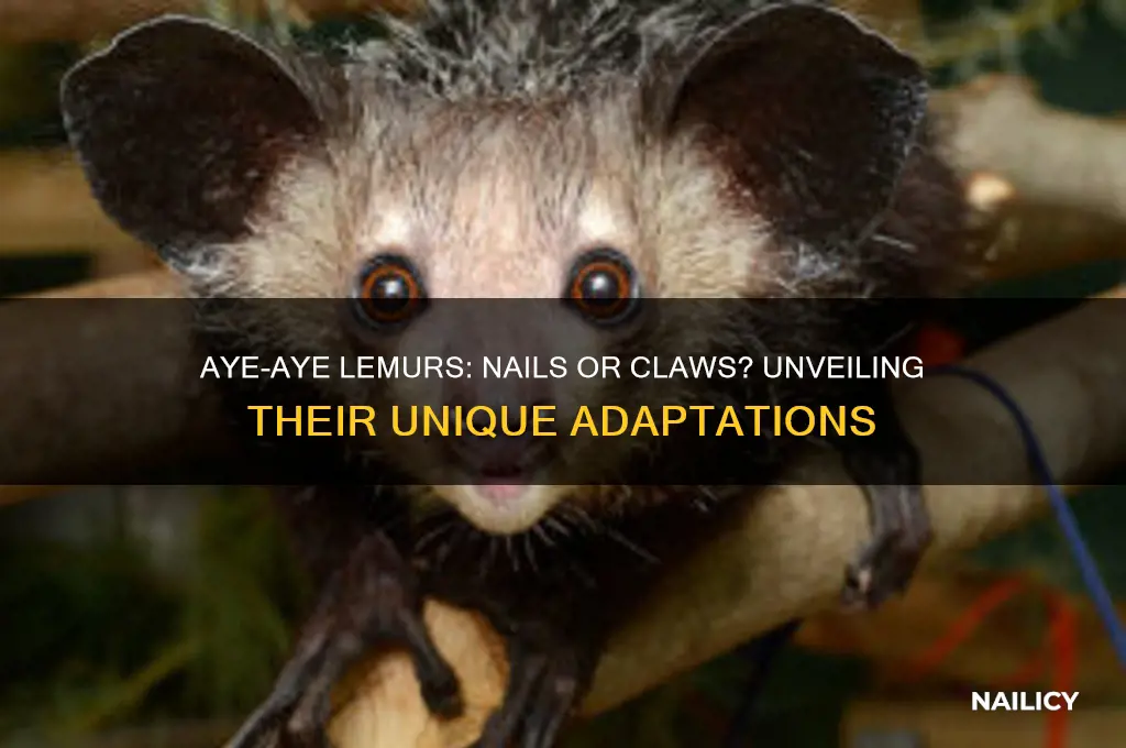 do aye aye lemurs have nails or claws