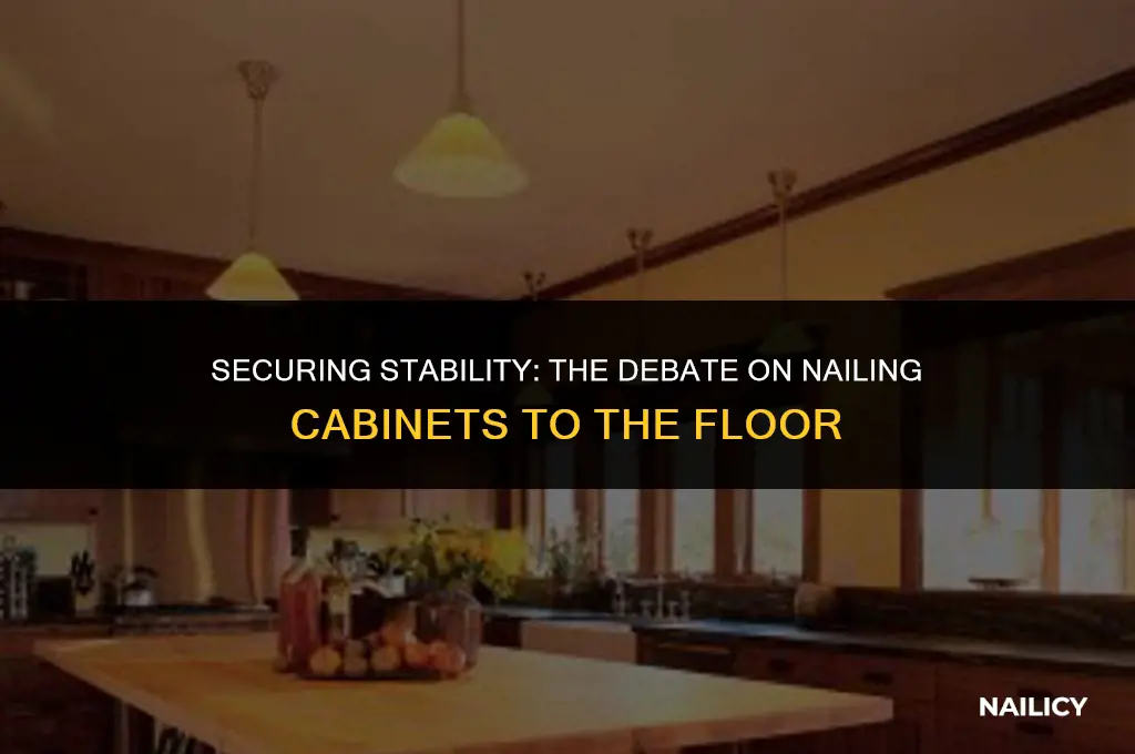 do cabinets get nailed to floor