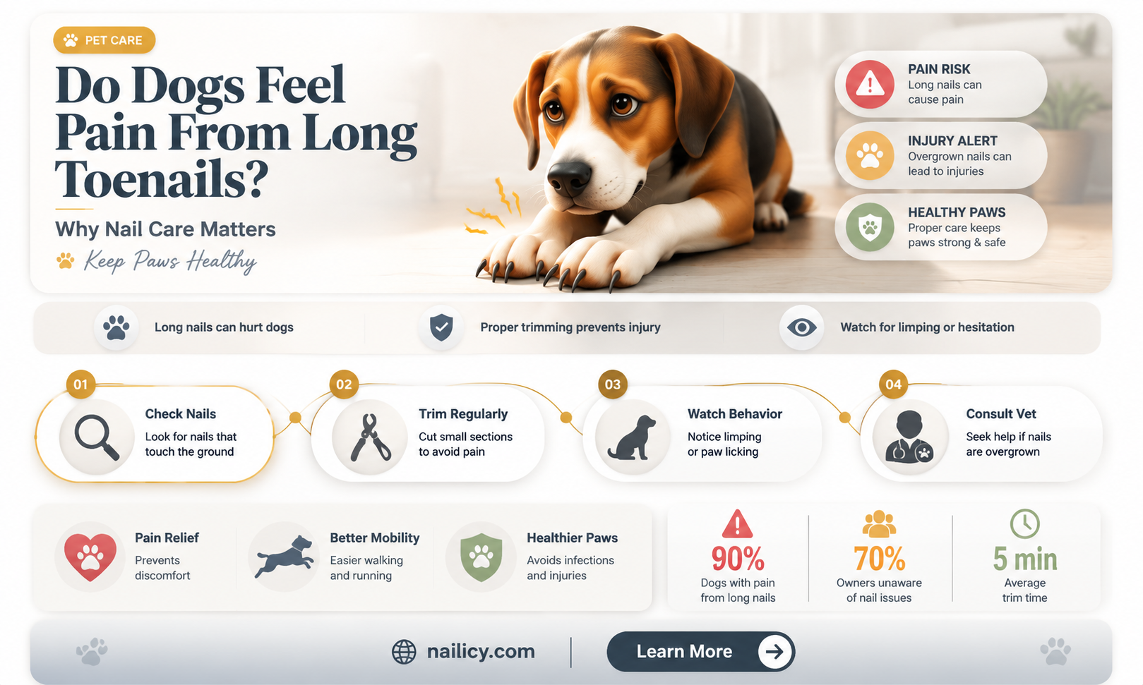 are extra long toe nails painful for dogs