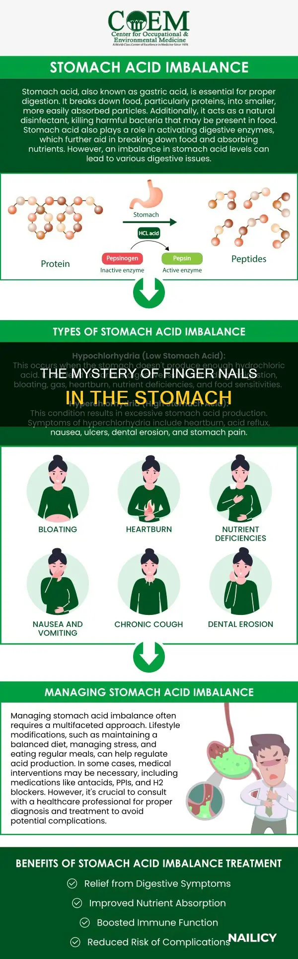 do finger nails stay in your stomach