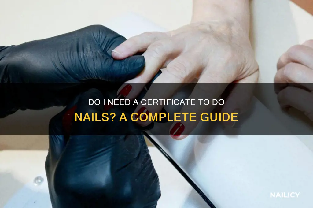 do i need a certificate to do nails