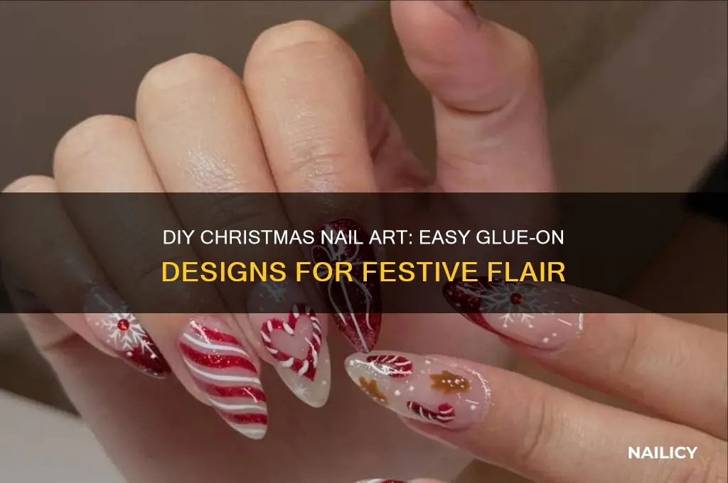 do-it-yourself glue on christmas nails