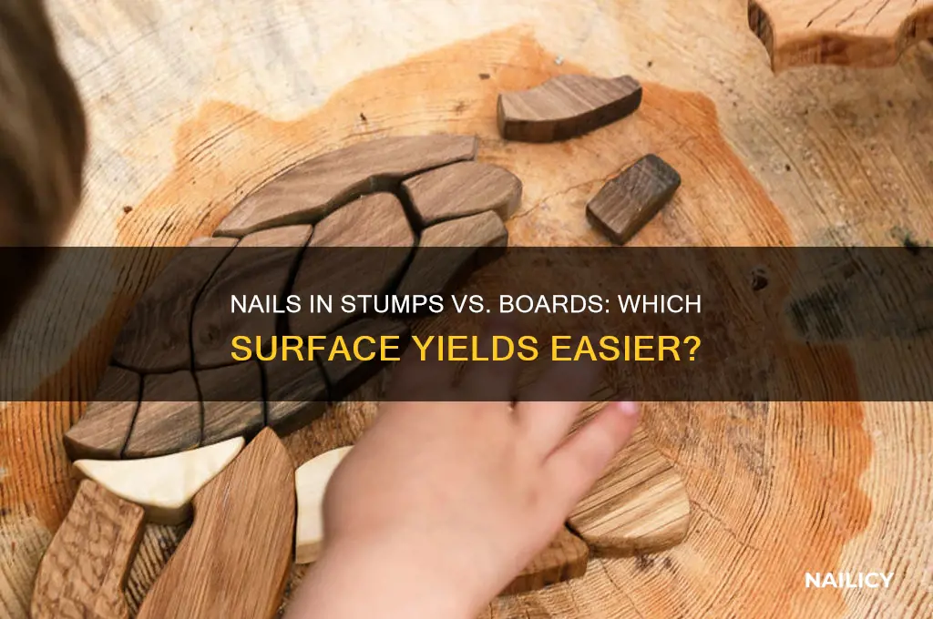 do nails go into stumps easier than boards