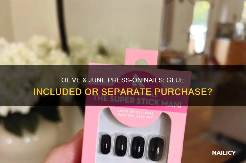 do olive and june nails come with glue