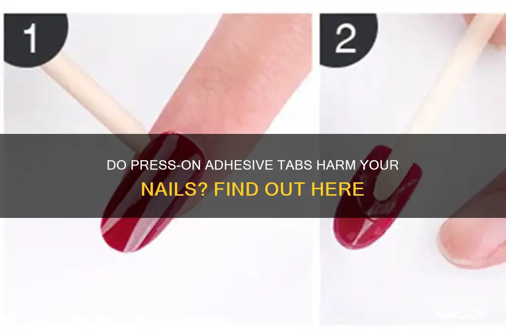 do press on adhesive tabs damage nails