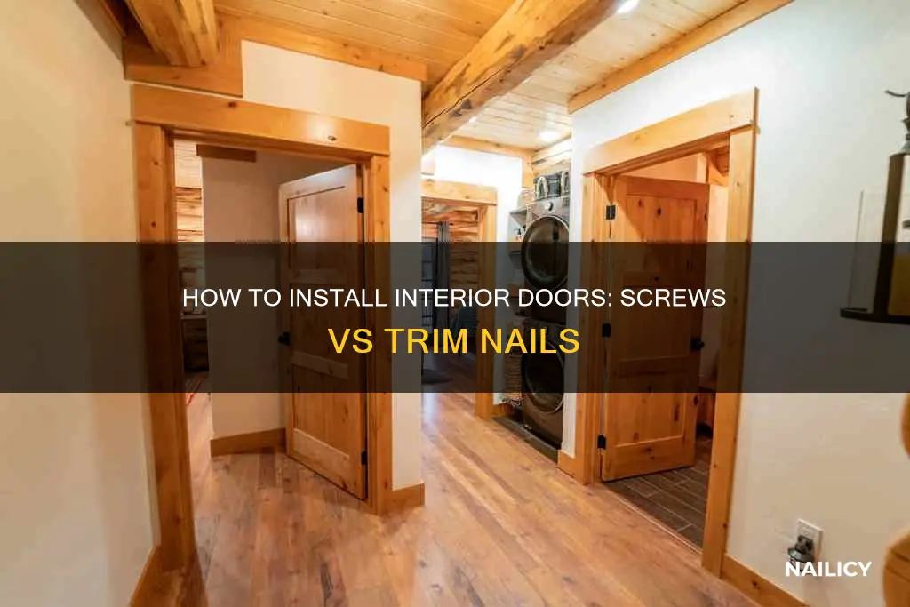 do you install interior doors with screws or trim nails
