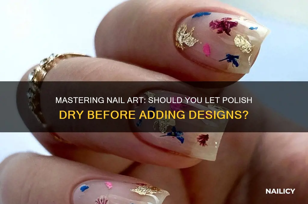 do you let nail dry when doing designs