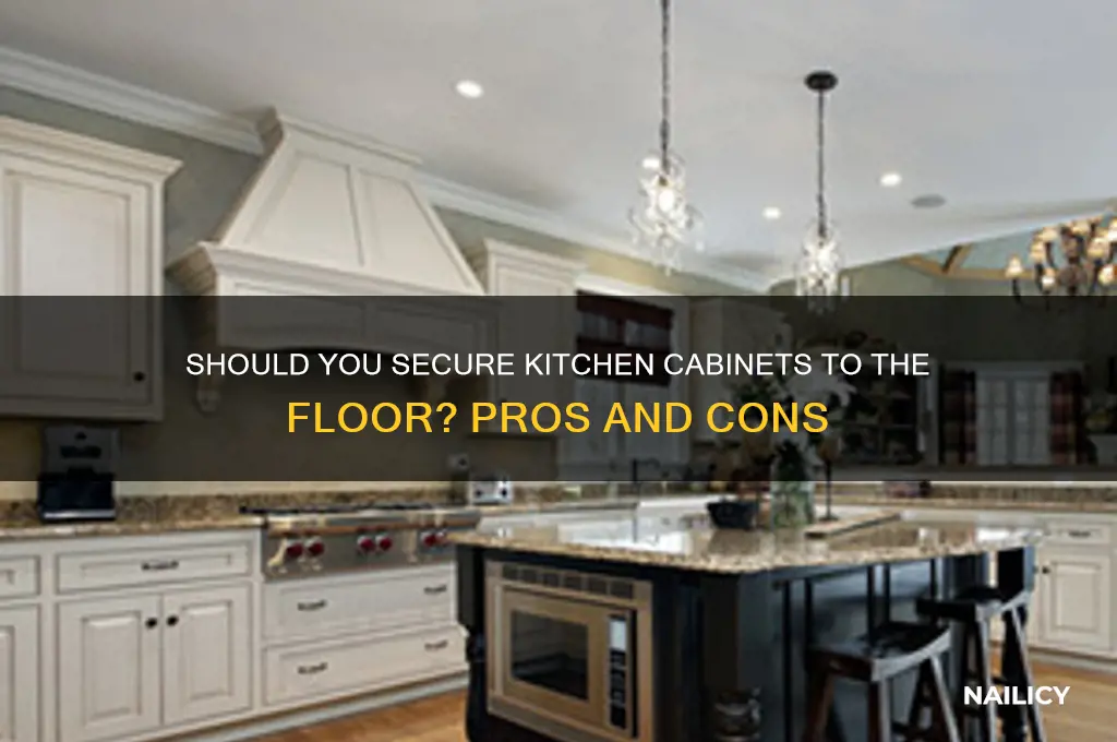 do you nail kitchen cabinets to floor