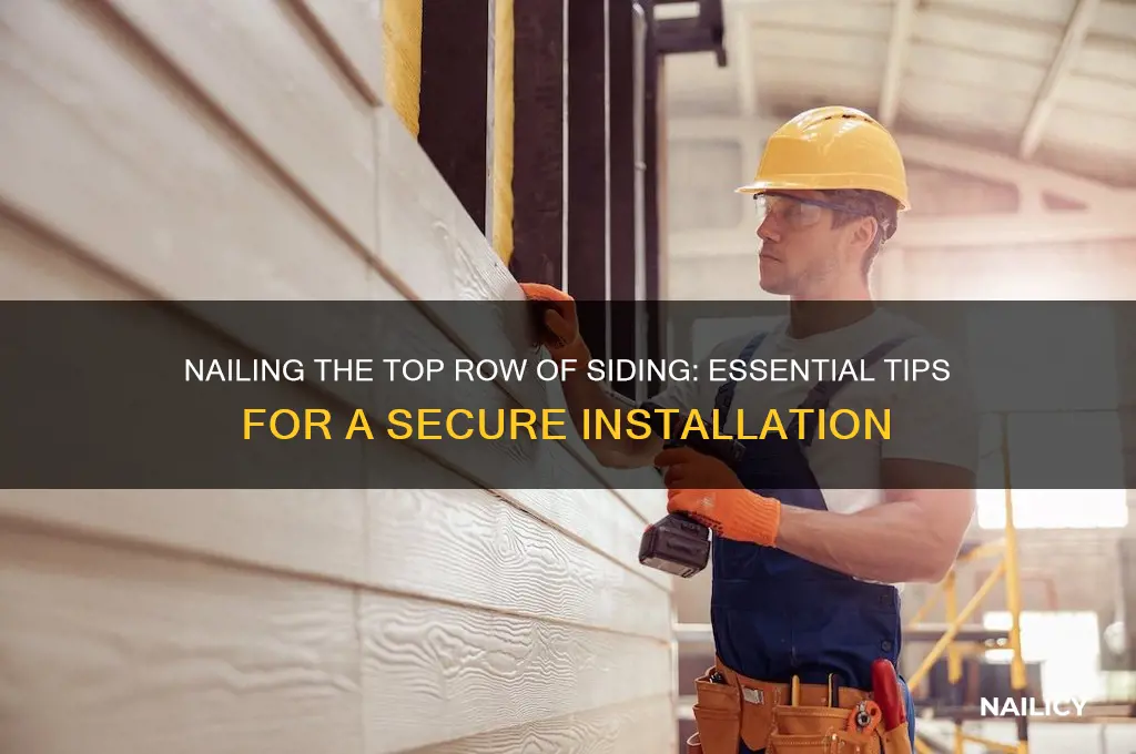 do you nail top row of siding