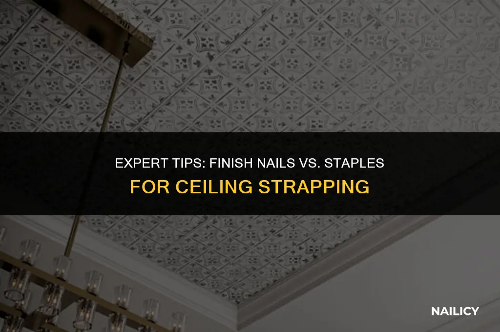 do you use finish nails for ceiling strapping
