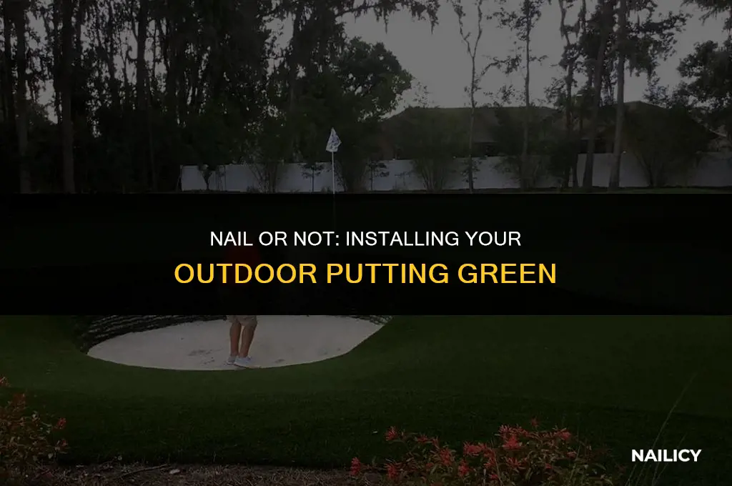 do you use nail to install outdoor putting green