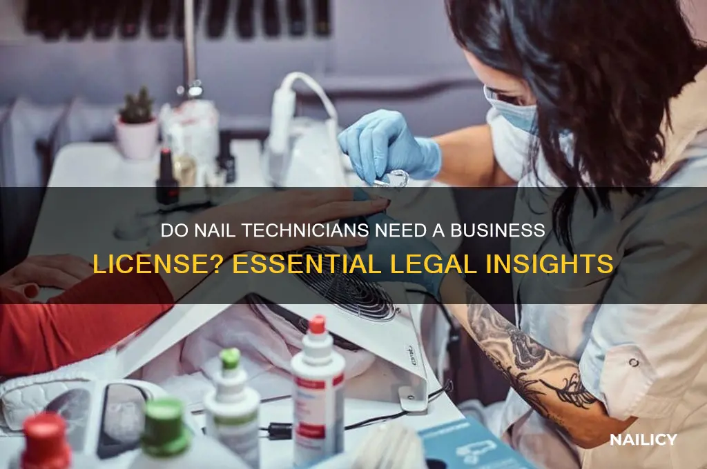 does a nail technician need a business license