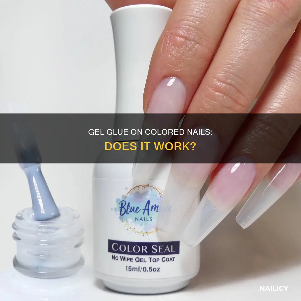 does gel glue work on colored nails