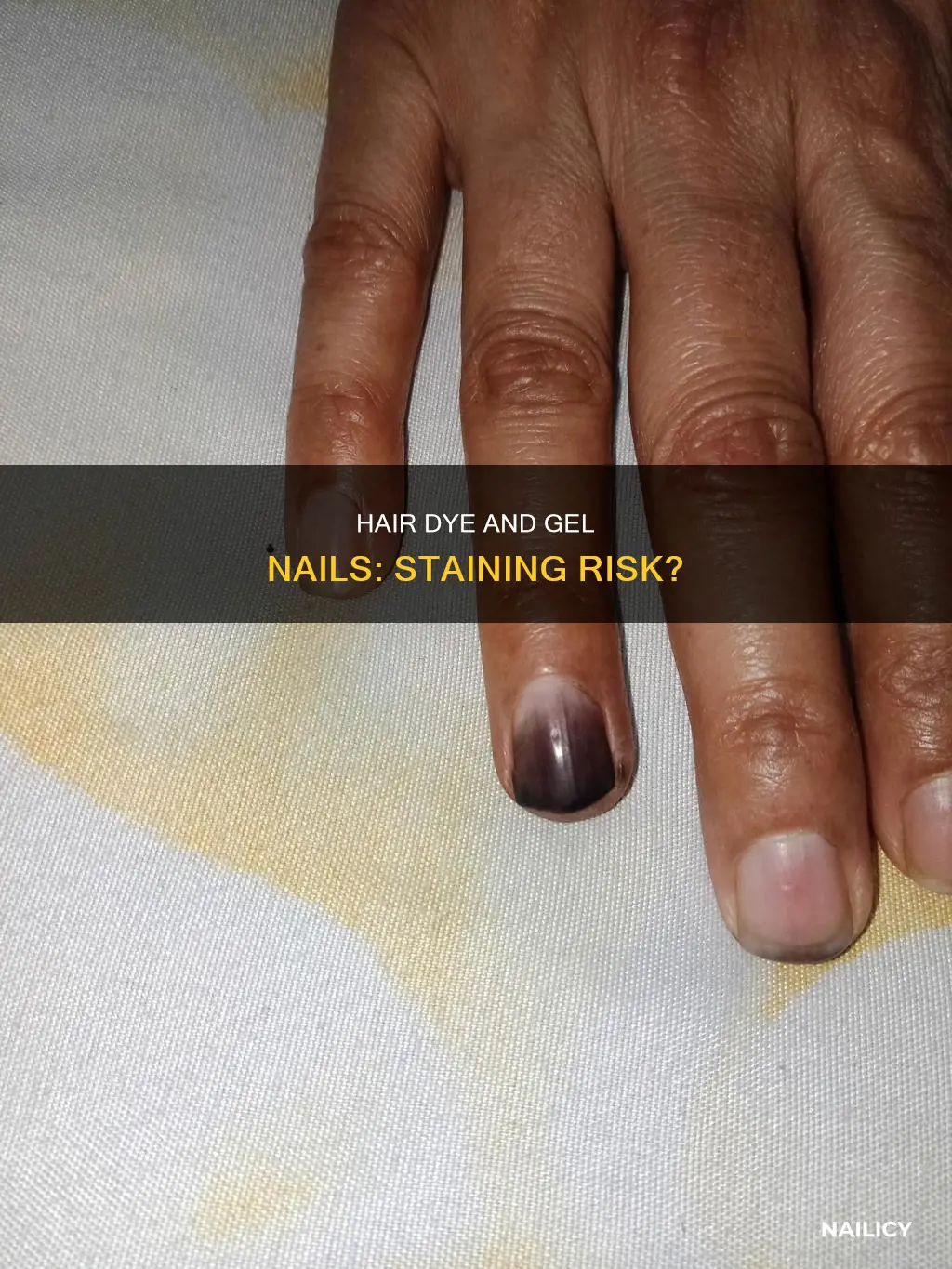 does hair dye stain gel nails