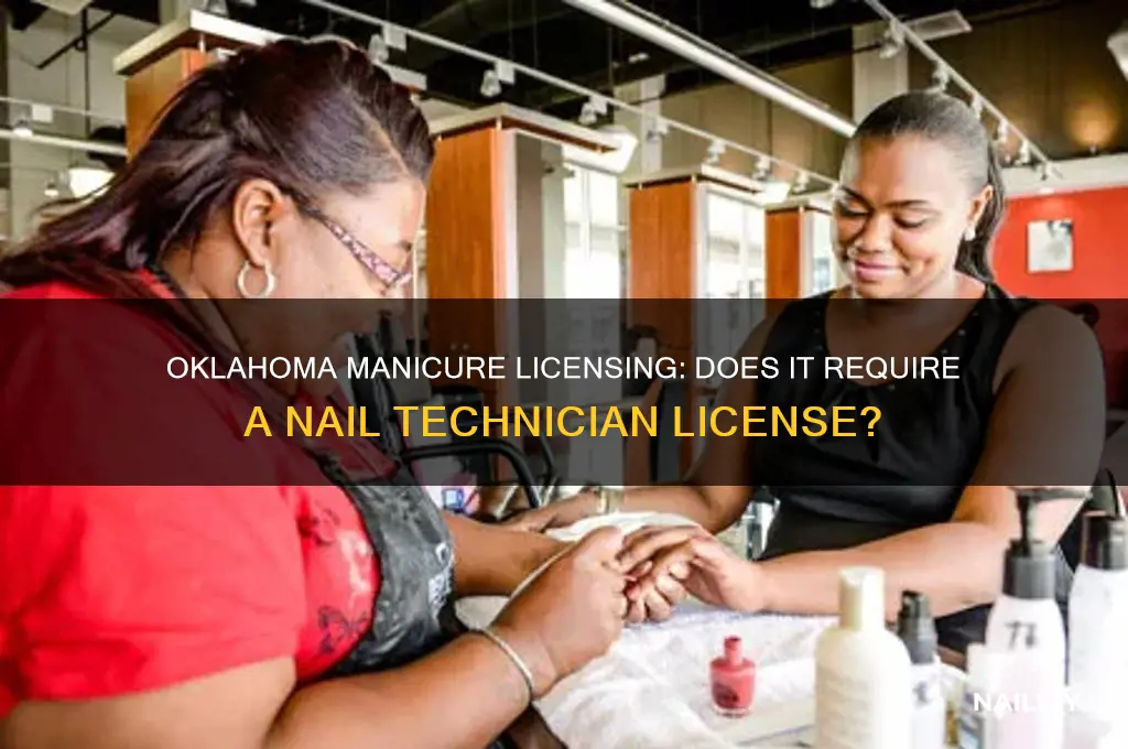 does manicure include nail technician license in oklahoma