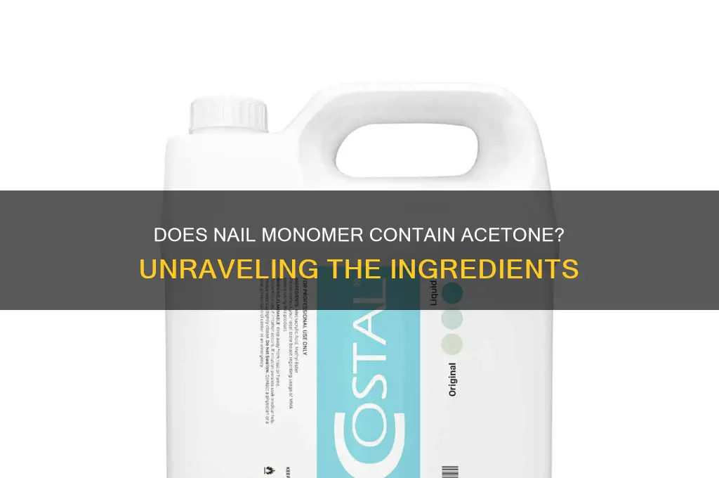 does nail monomer have acetone in it