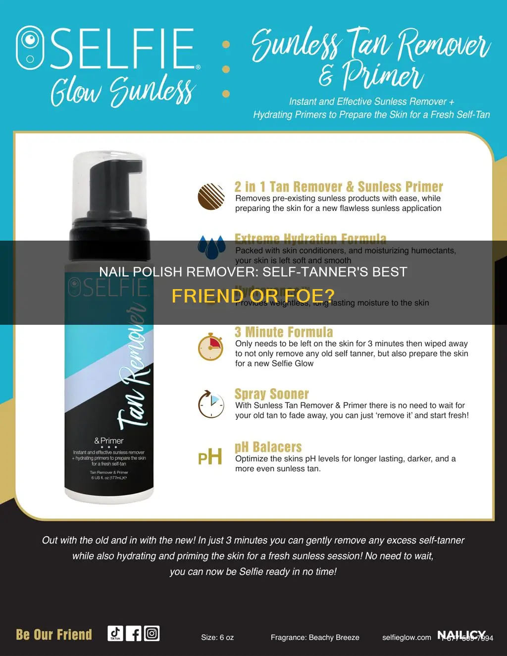 does nail polish remover remove self tanner