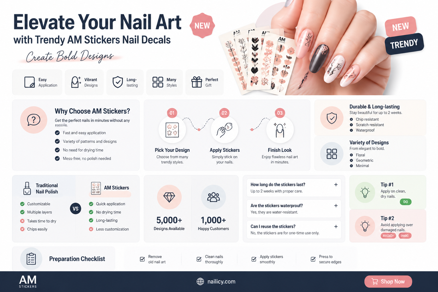 am stickers nail decals
