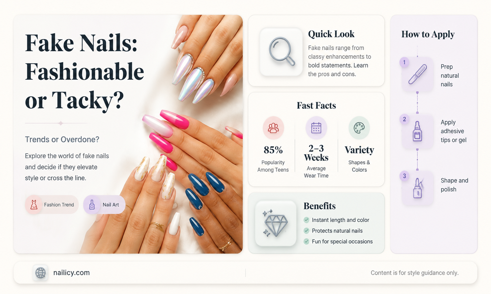 are long fake nails tacky