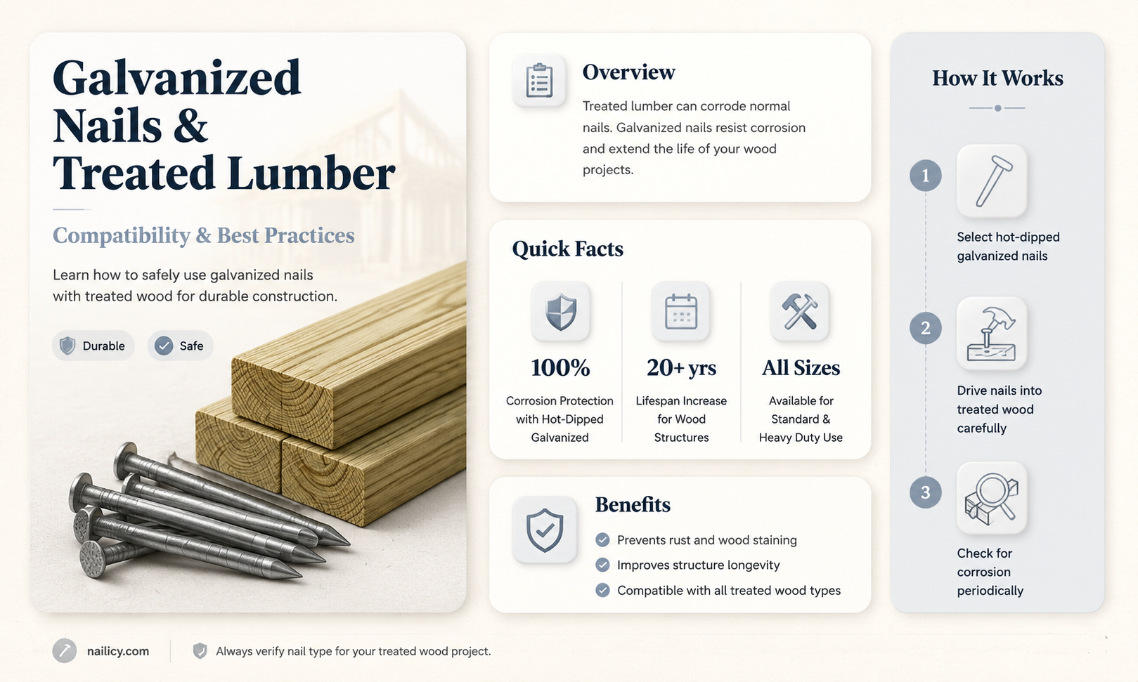 are galvinized nails compatible with treated lumber
