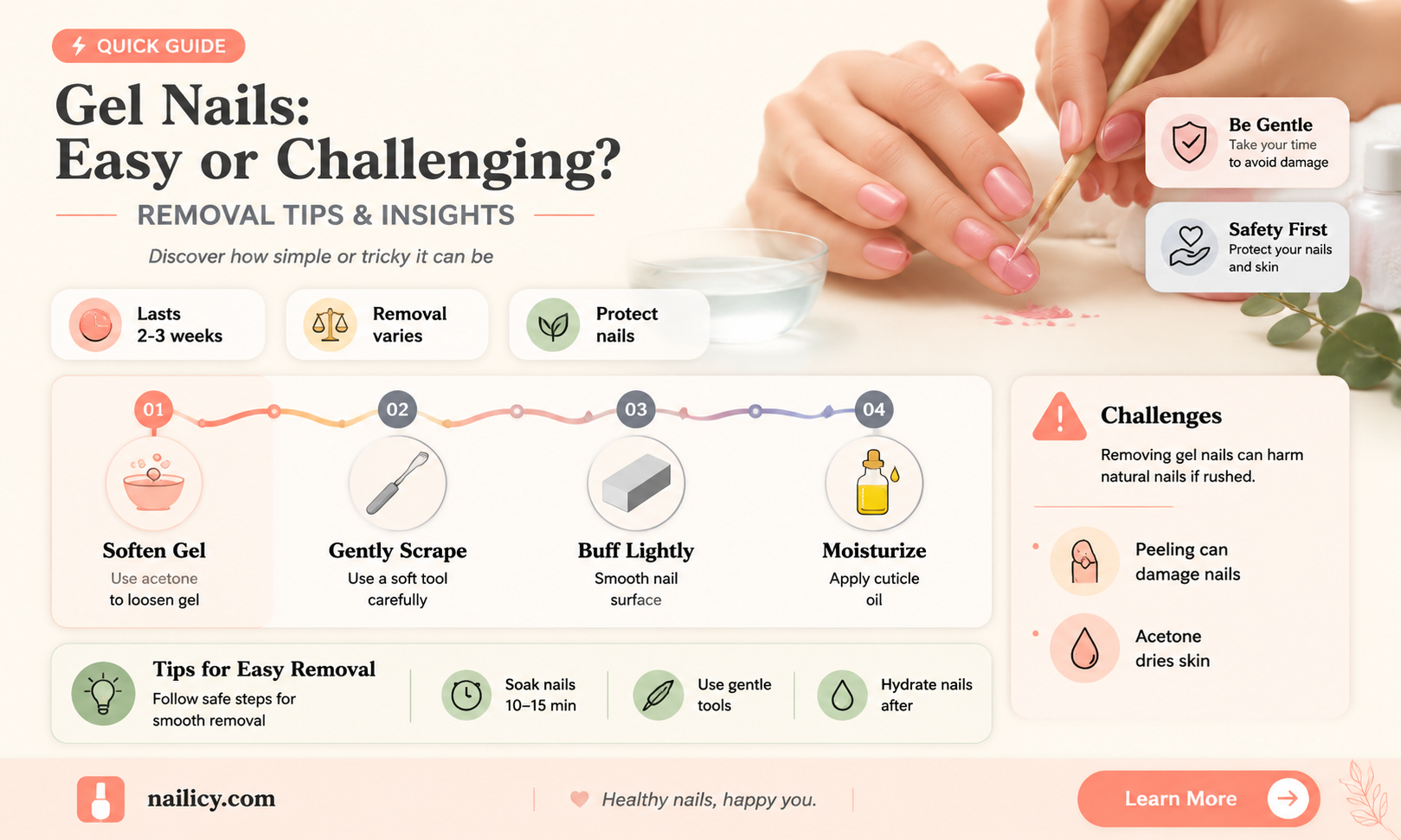 are gel nails easy to remove