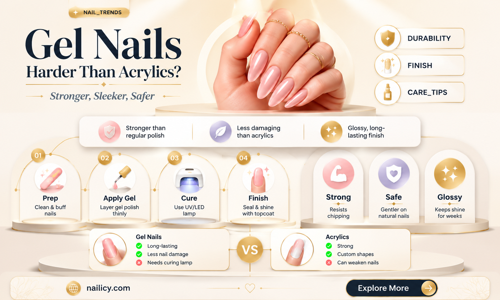 are gel nails hard like acrylic
