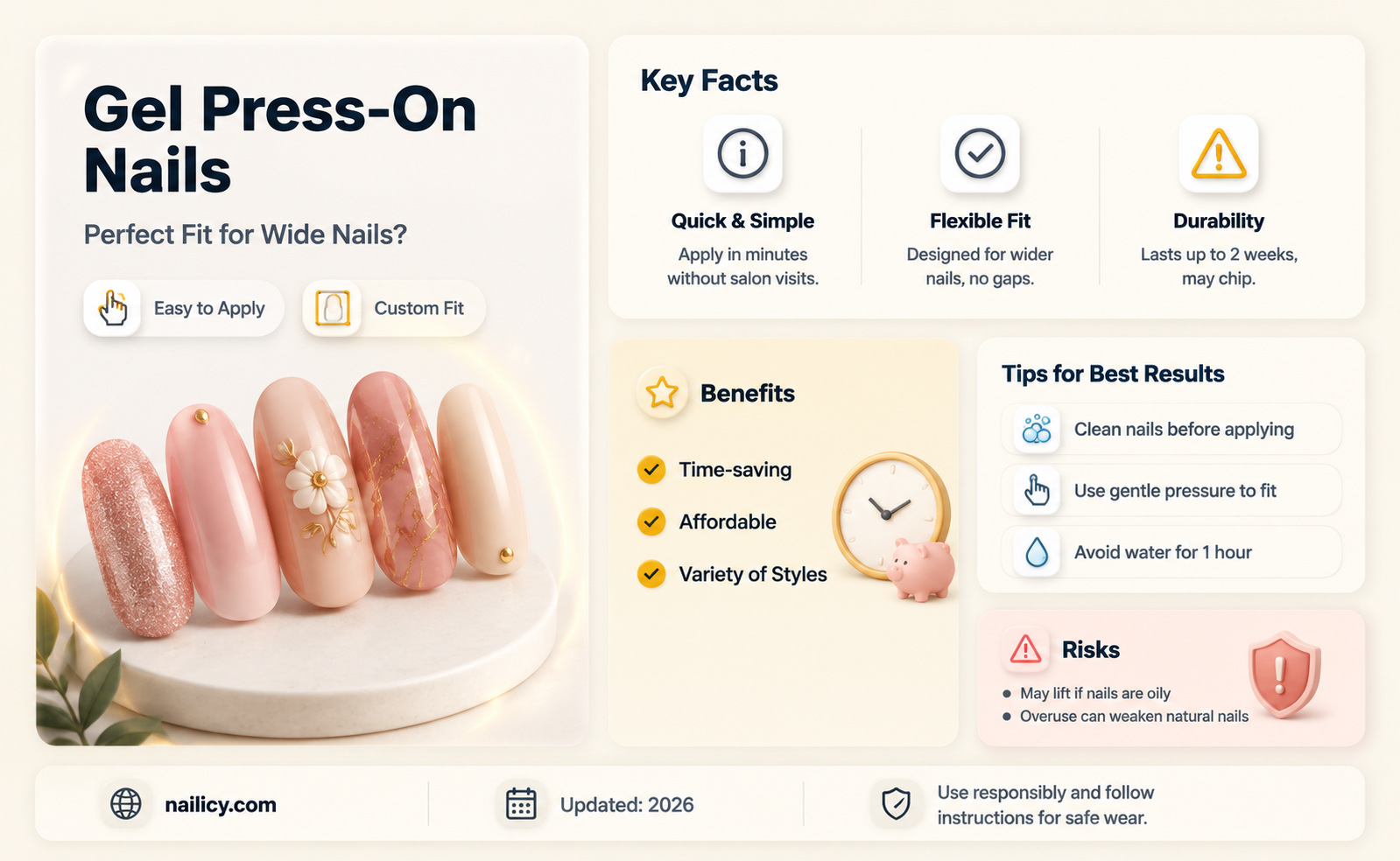 are gel press on nails good for wide nails