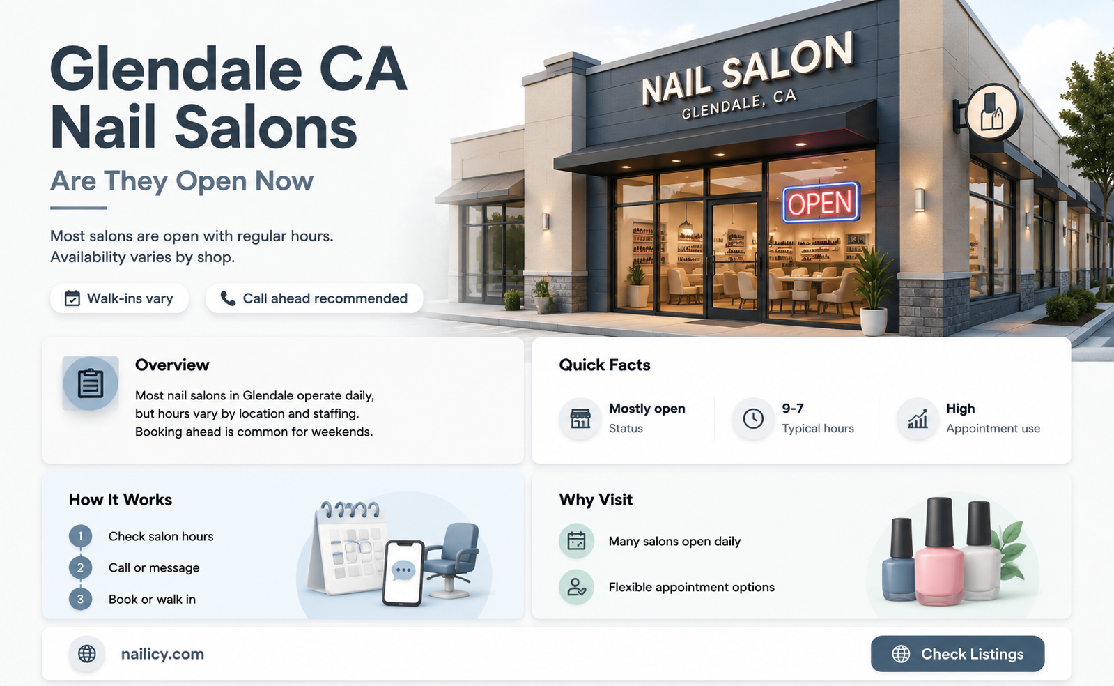 are nail salons open in glendale ca