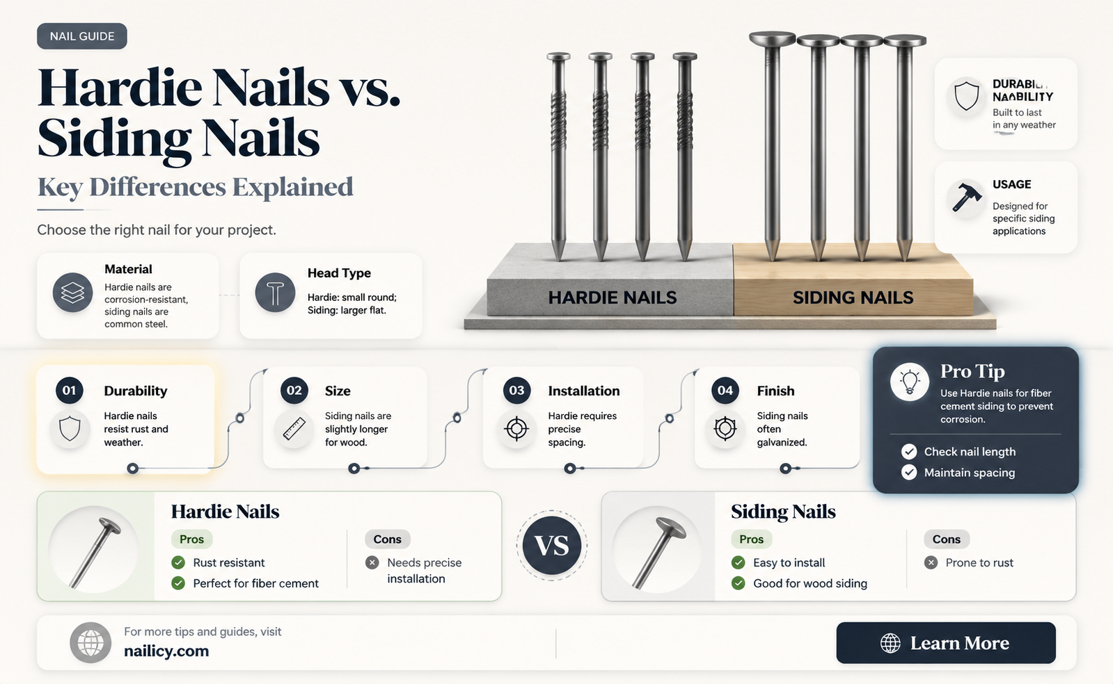 are hardie nails different than normal siding nails