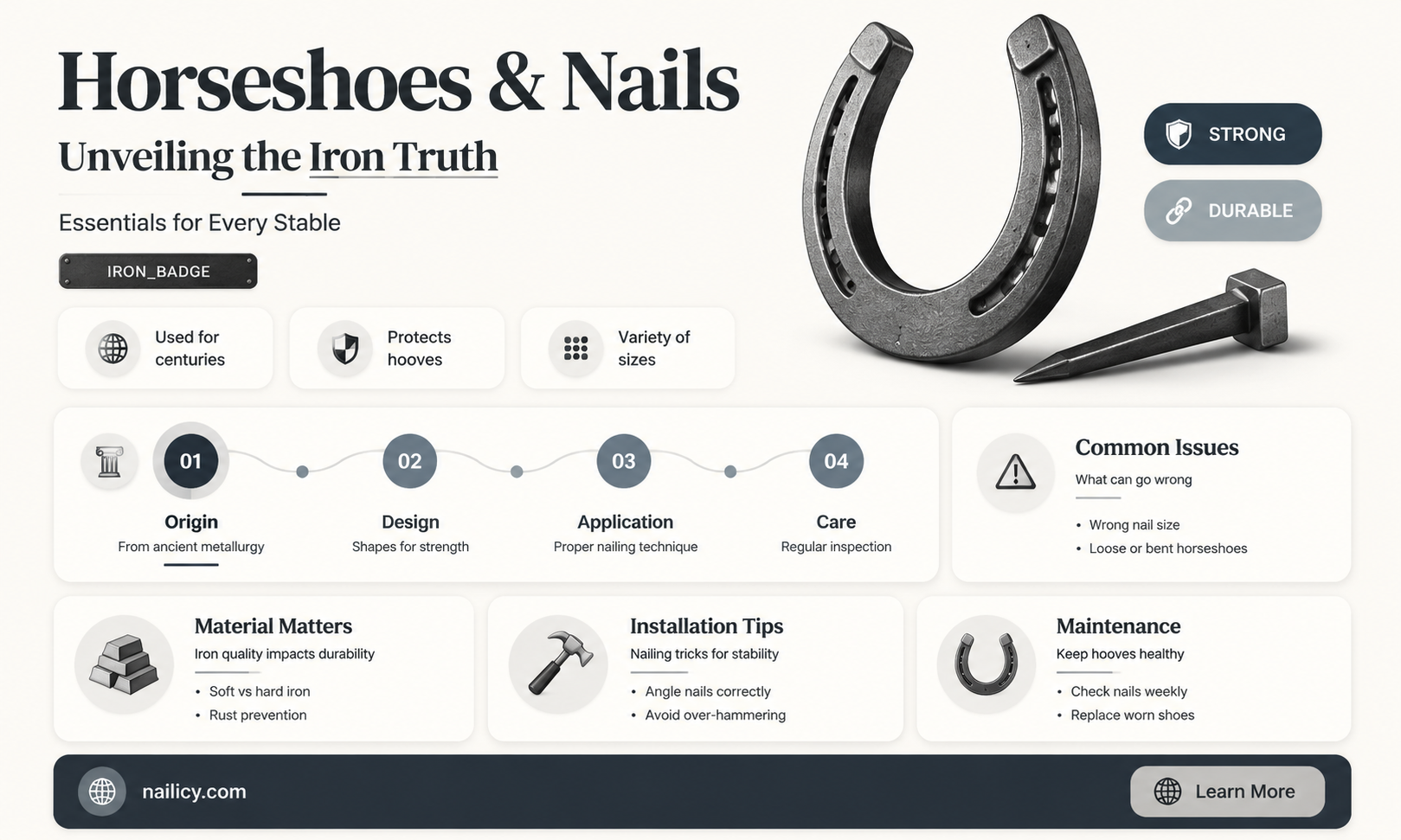 are horseshoes and nails made of iron