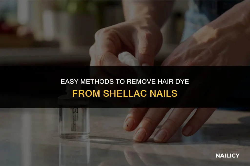 how can i get hair dye off my shellac nails