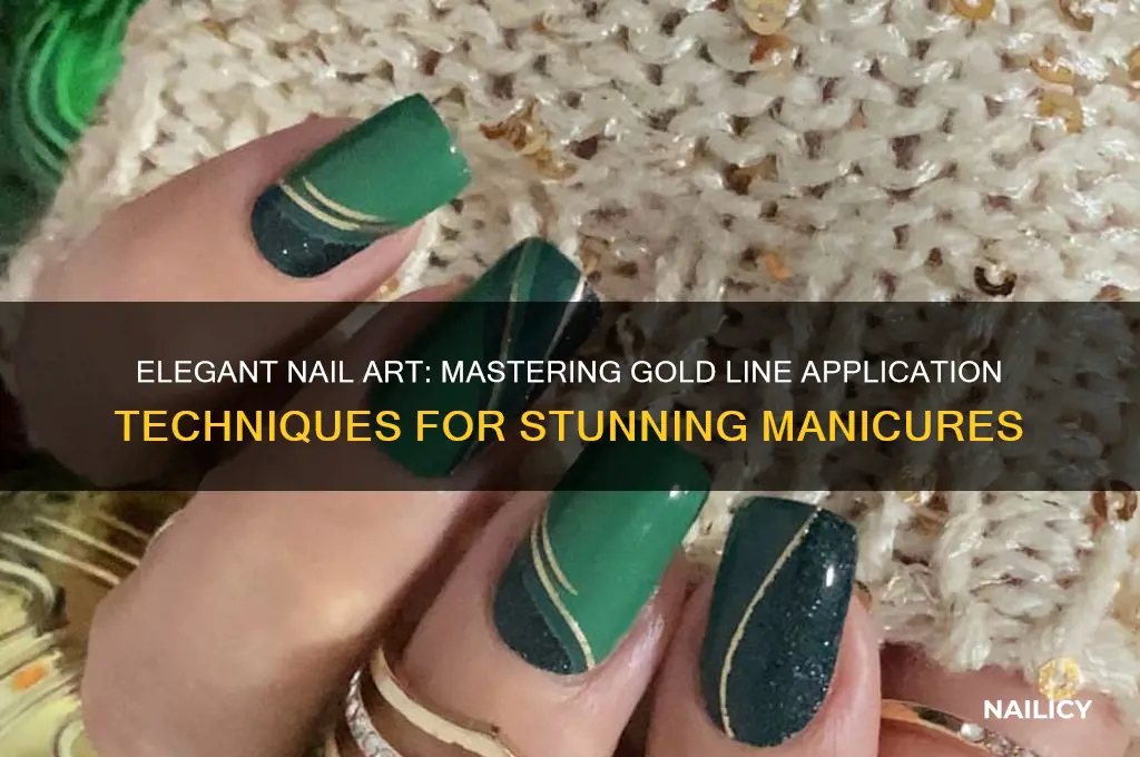 how do i apply gold lines on nails