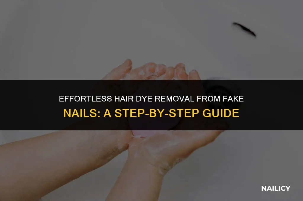 how do i get hair dye off my fake nails