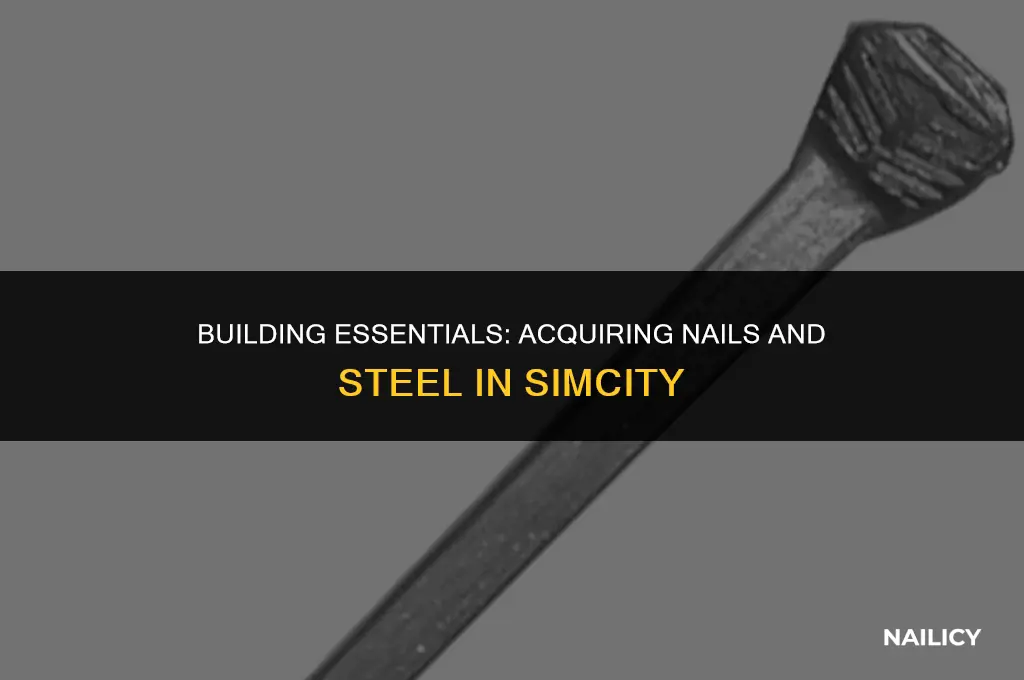 how do i get nails and steel in simcity