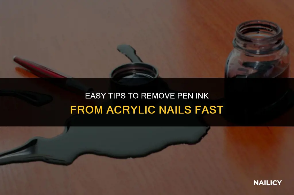 how do i get pen ink off my acrylic nails