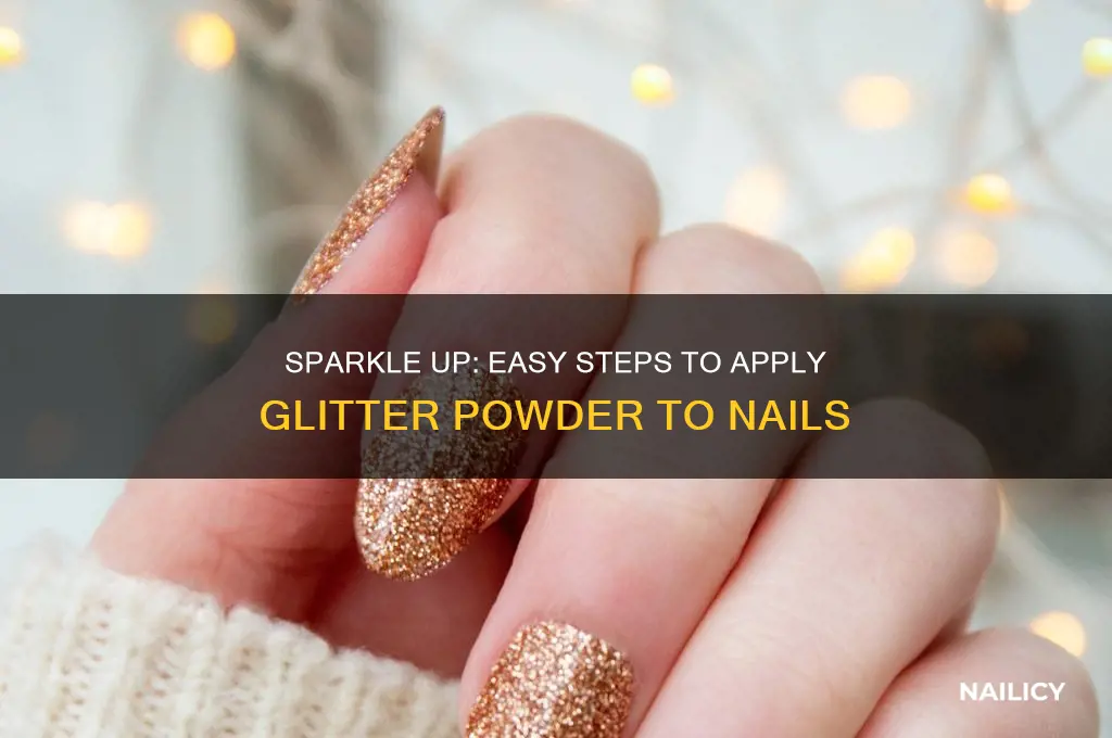 how do u apply glitter powder to nails