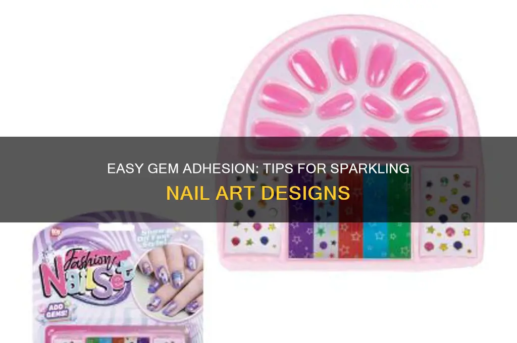 how do you adhere gems to nails