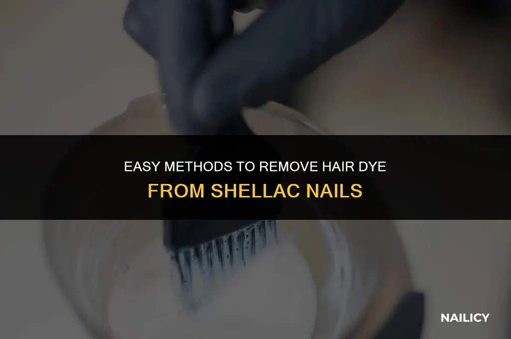 how do you get hair dye off your shellac nails