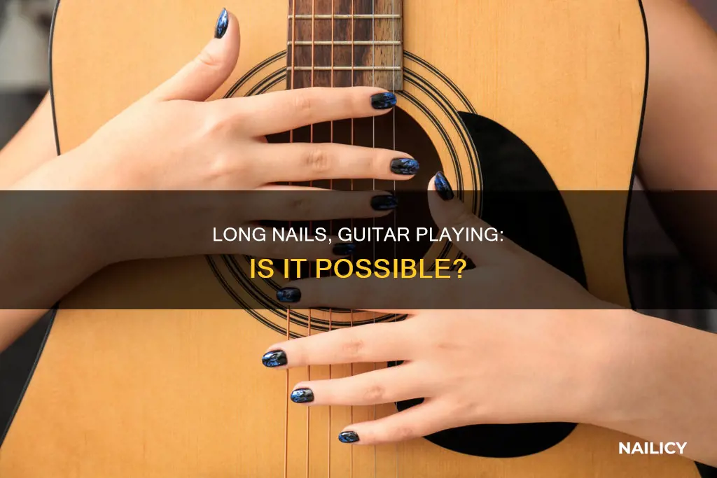 how do you play guitar with long nails
