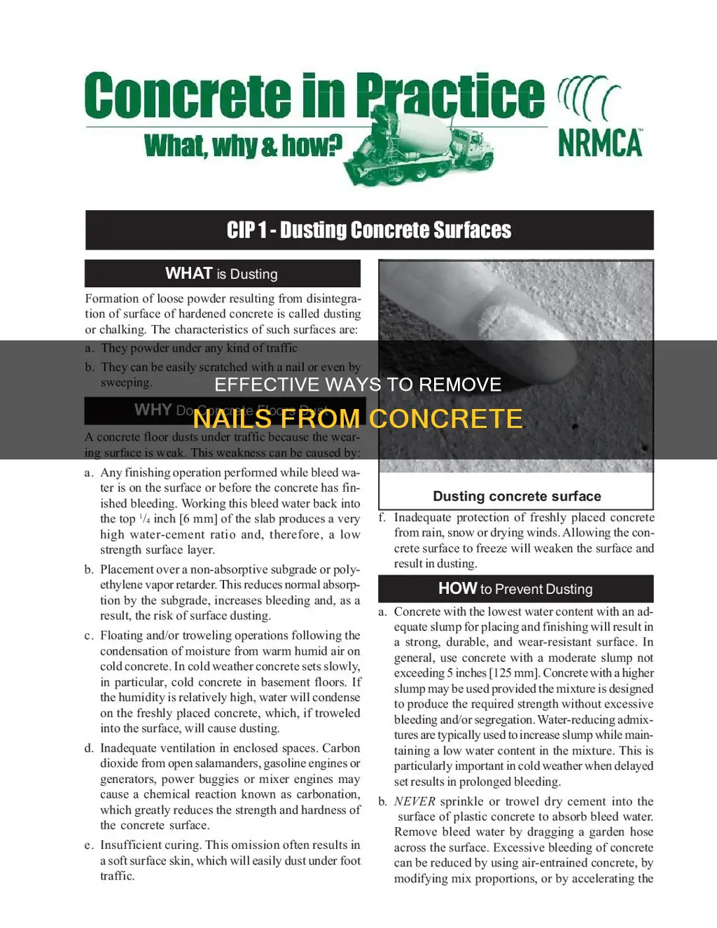 how do you remove nails from concrete