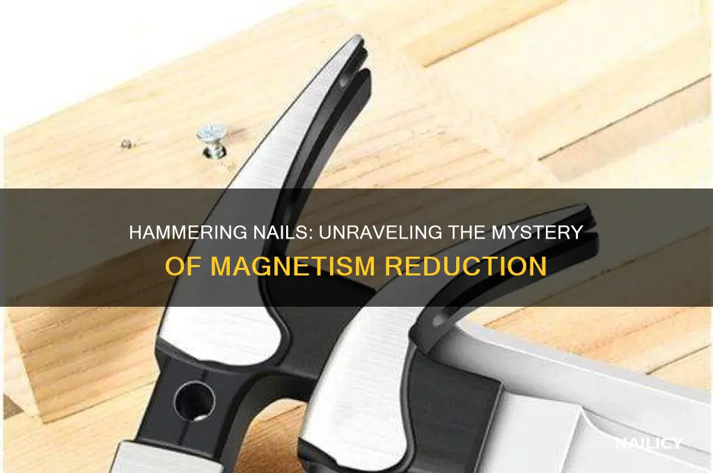 how does banging a nail reduce magnetism