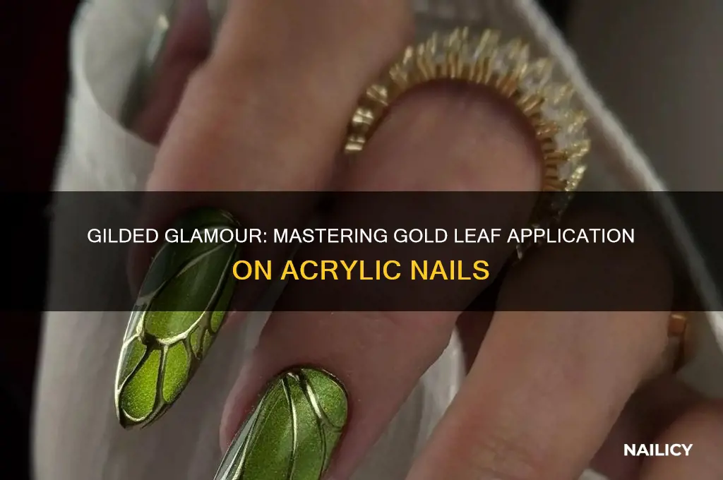 how doyou usegold leaves to a acylic nail