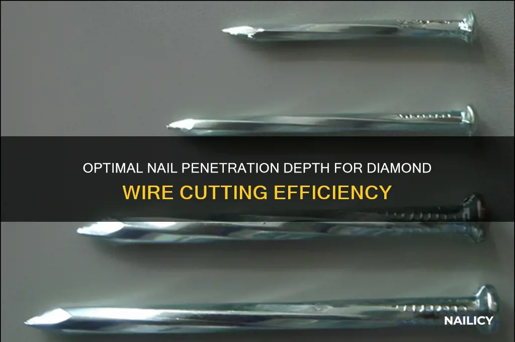 how far should nails penetrate throufh diamond wire