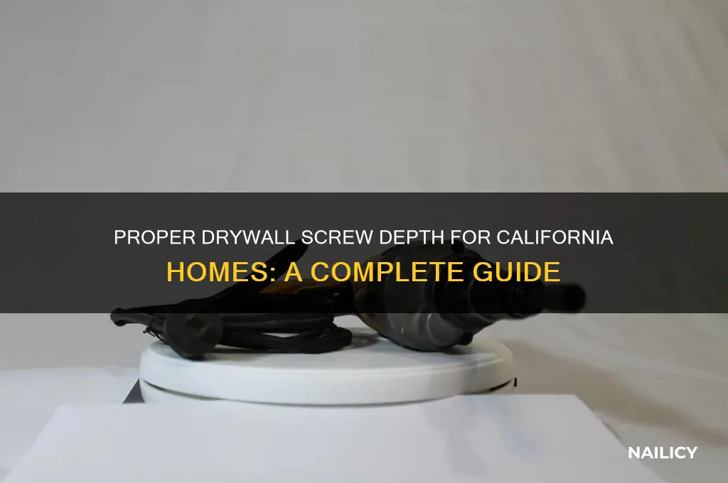 how far to nail drywall screws in california