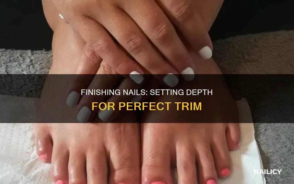how far to set finishing nails in trim