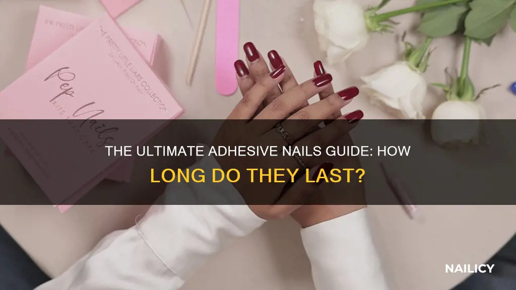 how long do nails stay on with adhevsive
