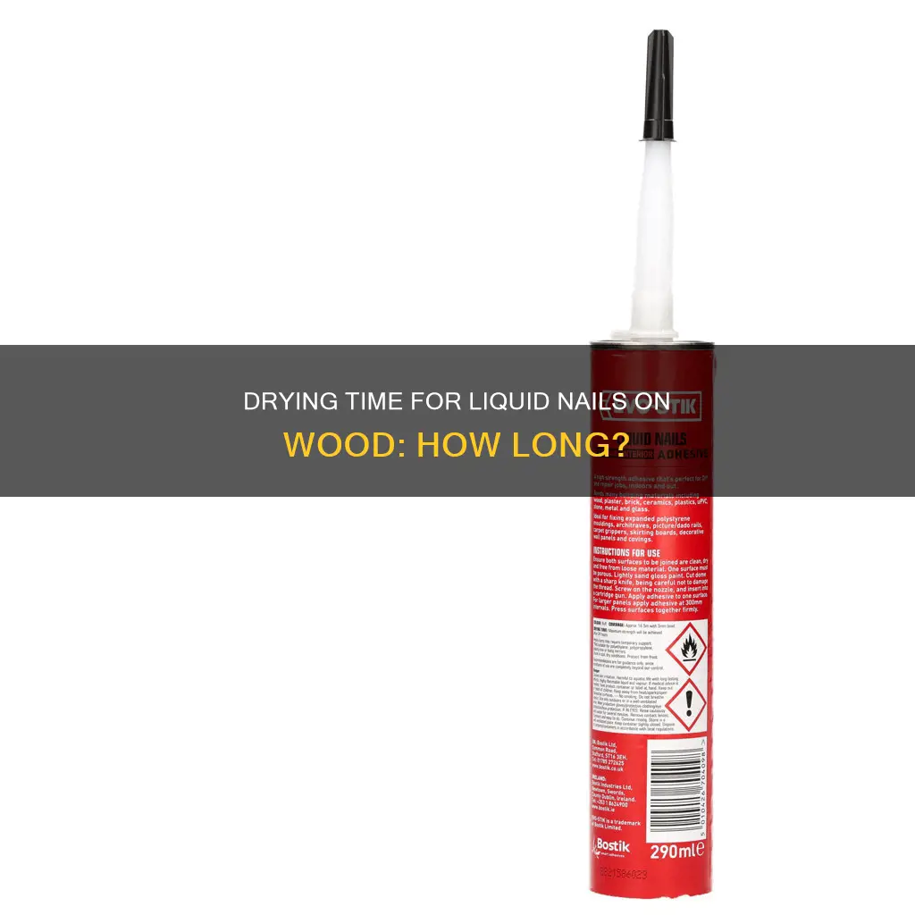 how long does liquid nails take to dry on wood